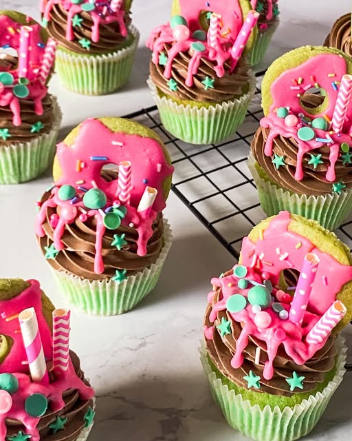 Pink Donut Cupcakes